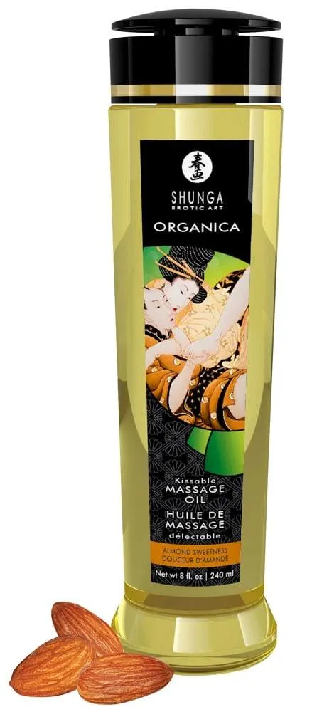 Shunga Organica Green Tea Massageöl - Luxuriöse Sinneserweckung Almond Sweetness (240 ml)