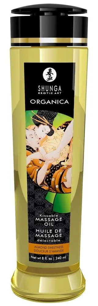 Shunga Organica Green Tea Massageöl - Luxuriöse Sinneserweckung Almond Sweetness (240 ml)