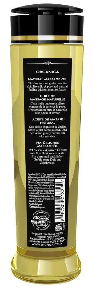 Shunga Organica Green Tea Massageöl - Luxuriöse Sinneserweckung Natural (240 ml)