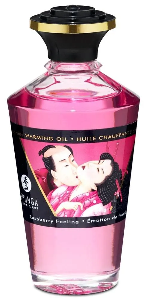 Shunga Aphrodisiac Warming Oil - Blazing Cherry (100ml) Raspberry Feeling (100 ml)