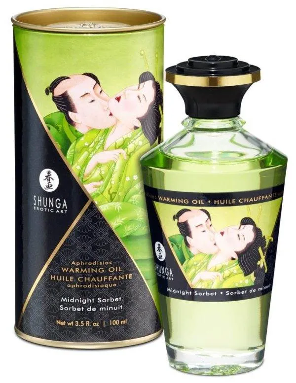 06275340000_nor_a Shunga Aphrodisiac Warming Oil - Blazing Cherry (100ml) Midnight Sorbet (100 ml)