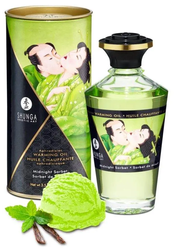 Shunga Aphrodisiac Warming Oil - Blazing Cherry (100ml) Midnight Sorbet (100 ml) Shunga Aphrodisiac Warming Oil - Blazing Cherry (100ml) Midnight Sorbet (100 ml)