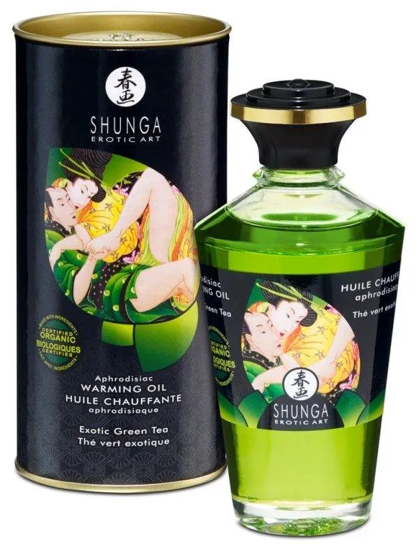 06275420000_nor_a Shunga Aphrodisiac Warming Oil - Blazing Cherry (100ml) Exotic Green Tea (100 ml)