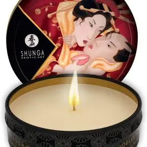 Shunga Luxus-Massagekerze Rosenduft Strawberry Sparkling Wine (30 ml)