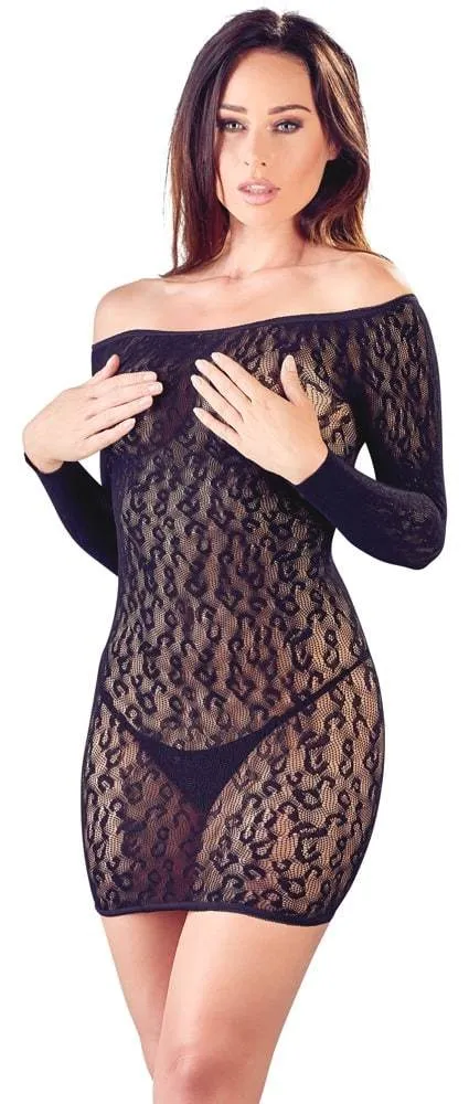 Mandy Mystery Lingerie - Netzkleid Leopard - Inklusive String S-L Mandy Mystery Lingerie - Netzkleid Leopard - Inklusive String S-L