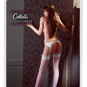 Cottelli LEGWEAR - Strapsgürtel Strümpfe Weiß 2 Cottelli LEGWEAR - Strapsgürtel Strümpfe Weiß 2 – Bild 1