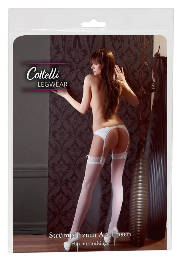 02309100000_verp Cottelli LEGWEAR - Strapsgürtel Strümpfe Weiß 2