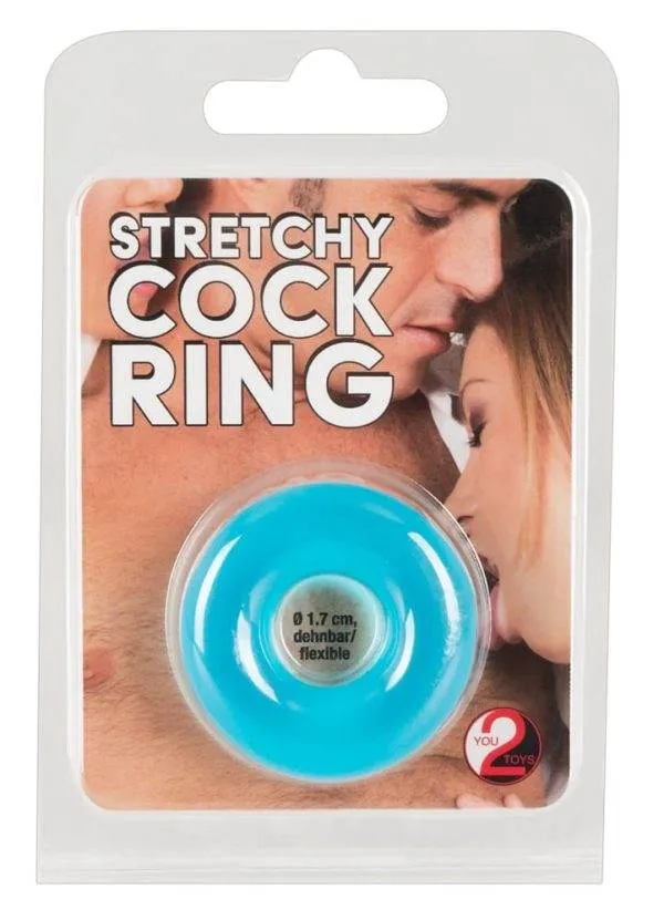 You2Toys Stretchy Cock Ring - Macht ihn stark und standhaft! Milchig/Blau