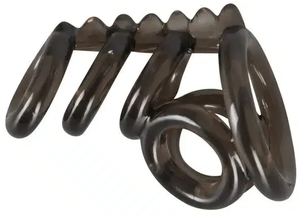 Bad Kitty FlexiRing - Penis-Hoden-Ring mit 6 Ringen Rauchfarben
