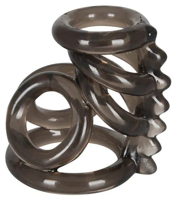 Bad Kitty FlexiRing - Penis-Hoden-Ring mit 6 Ringen Rauchfarben