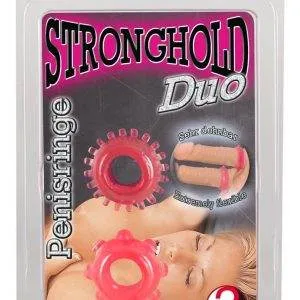 You2Toys Stronghold Duo - 2 genoppte Penisringe im Set pink