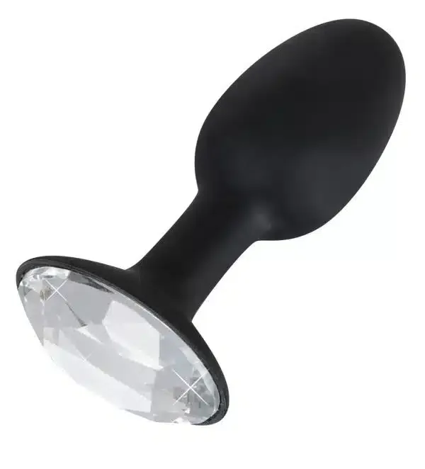 You2Toys Analplug Diamond Silicone - Eindringliches Glanz-Stück Schwarz/Transparent