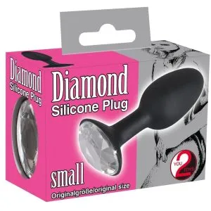 You2Toys Analplug Diamond Silicone - Eindringliches Glanz-Stück Schwarz/Transparent