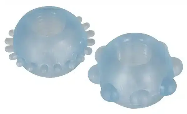 You2Toys - Noppen-Cockring Set für starke Erektionen Hellblau/Transparent