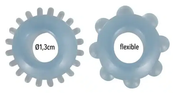 You2Toys - Noppen-Cockring Set für starke Erektionen Hellblau/Transparent You2Toys - Noppen-Cockring Set für starke Erektionen Hellblau/Transparent