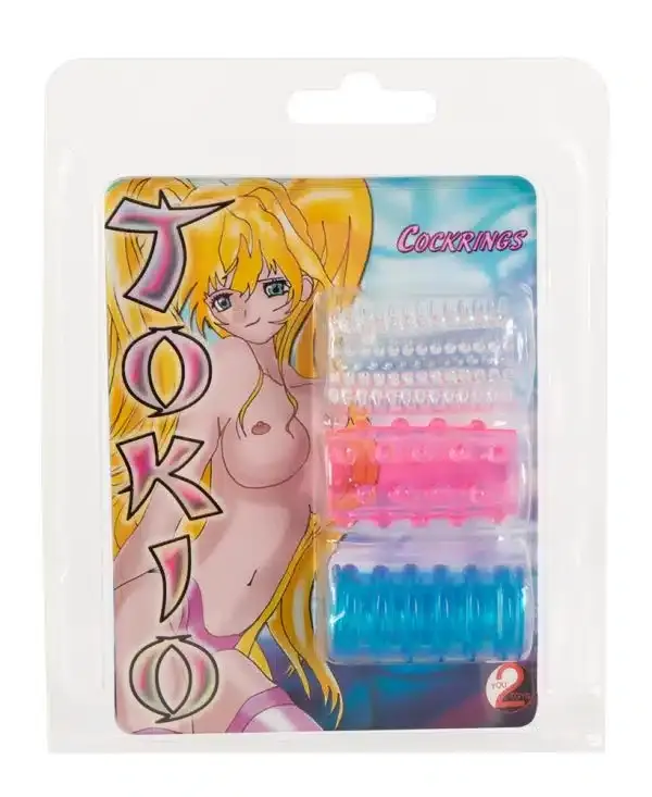 You2Toys Orgasmus-Feeling TOTAL! Penismanschetten 3er-Set transparent/pink/blau