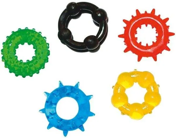 You2Toys Marathon-Ringe: 5-teiliges Penisring-Set für langanhaltenden, ekstatischen Sex! verschieden