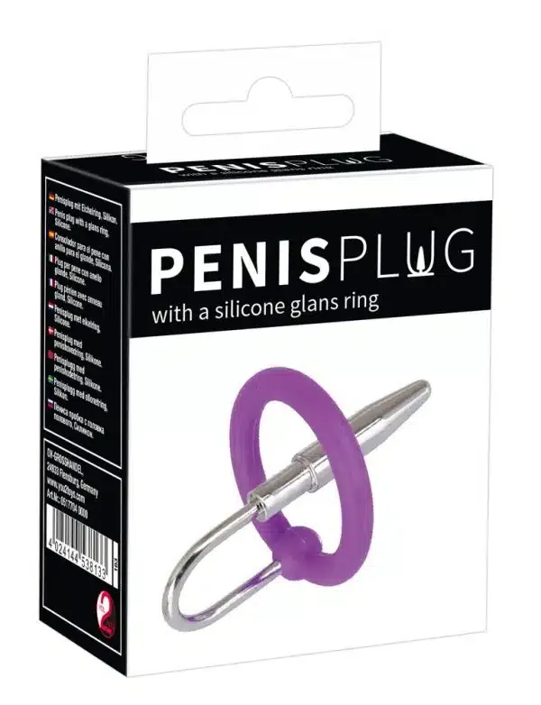 Silikon-Eichelring Dilator - Urethrale Freuden Lila, Silber