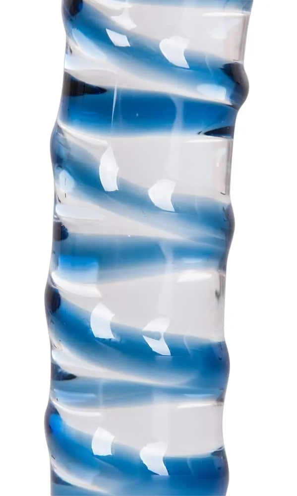 You2Toys Glasdildo - Edler Spiral-Look transparent/blau You2Toys Glasdildo - Edler Spiral-Look transparent/blau