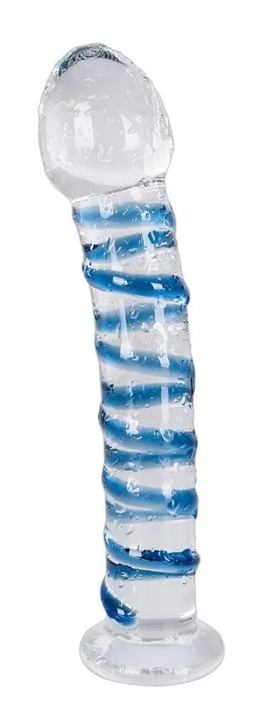 You2Toys Glasdildo - Edler Spiral-Look transparent/blau You2Toys Glasdildo - Edler Spiral-Look transparent/blau