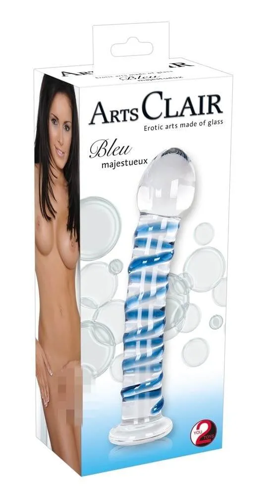 05208880000_verp You2Toys Glasdildo - Edler Spiral-Look transparent/blau