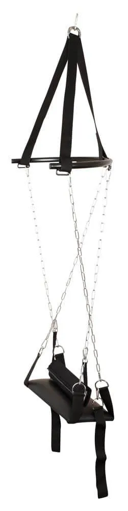 You2Toys Hot Rockin Schaukel - Schwarze Liebesschaukel mit gepolsterter Sitzfläche und abnehmbaren Beinschlaufen (bis 100 kg belastbar) Schwarz/Silber
