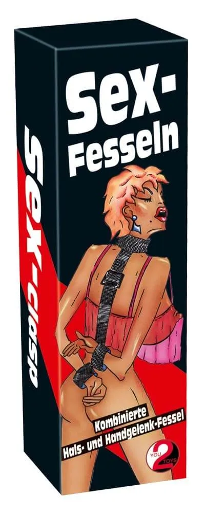 You2Toys Sex-Fesseln: Hals- und Handfessel Schwarz/Rot (2 Stück)