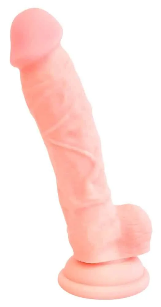 Medical Silicone Naturdildo - Praller Äderung & Saugfuß