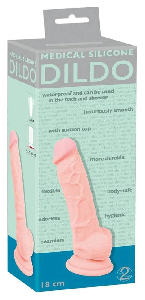 Medical Silicone Naturdildo - Praller Äderung & Saugfuß