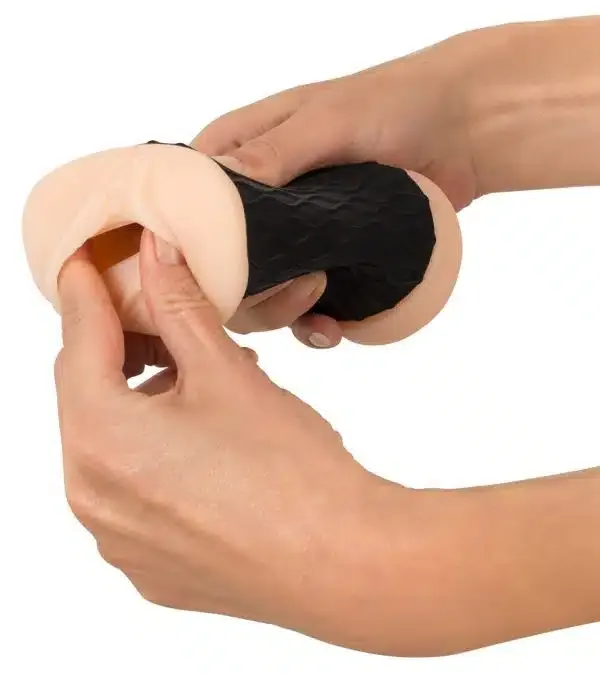 Nature Skin Double Pleasure - Masturbator mit Vagina und Anusöffnung Hautfarben hell/Schwarz Nature Skin Double Pleasure - Masturbator mit Vagina und Anusöffnung Hautfarben hell/Schwarz