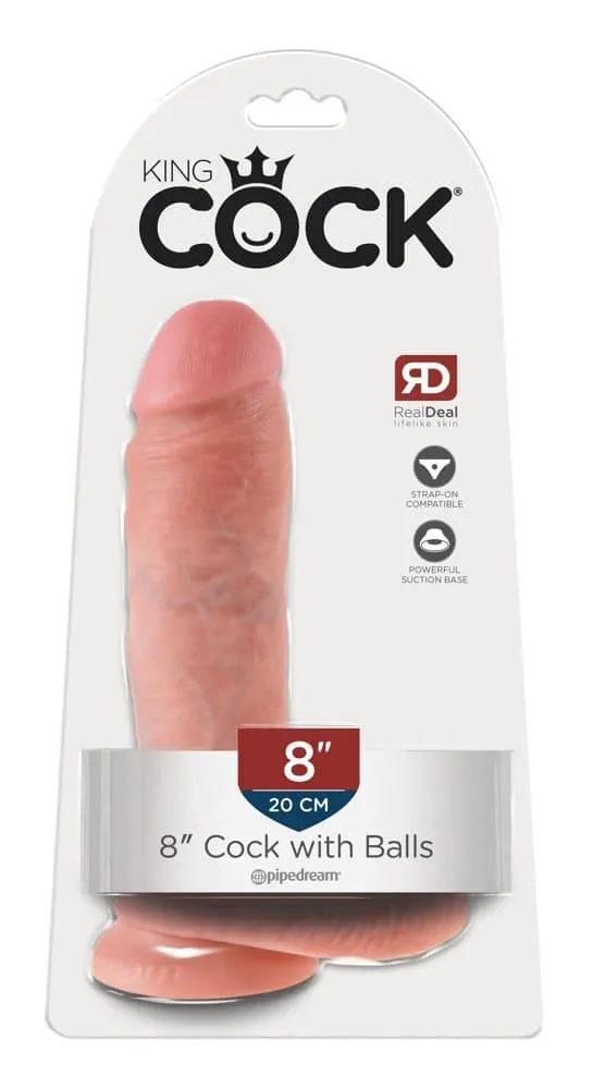 05327540000_verp King Cock Naturdildo mit Saugfuß und Strap-on-Kompatibilität Light