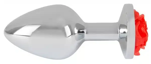 You2Toys Rose Analplug - Glatt, konisch, mit Rosenblüte Silber/Rot You2Toys Rose Analplug - Glatt, konisch, mit Rosenblüte Silber/Rot