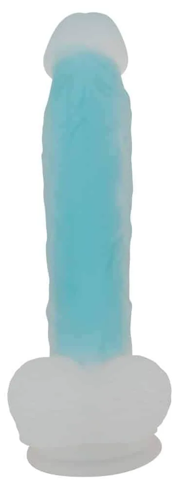 You2Toys Glow in the Dark Dildo - Naturdildo mit Saugfuß Milchig, Türkis You2Toys Glow in the Dark Dildo - Naturdildo mit Saugfuß Milchig, Türkis