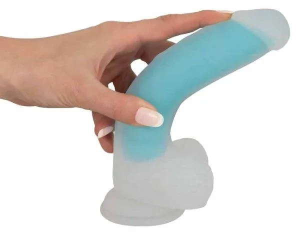 You2Toys Glow in the Dark Dildo - Naturdildo mit Saugfuß Milchig, Türkis You2Toys Glow in the Dark Dildo - Naturdildo mit Saugfuß Milchig, Türkis
