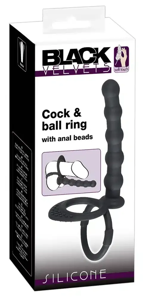 Black Velvets Doppelring mit Analdildo - Perfekter Halt und doppelte Penetration