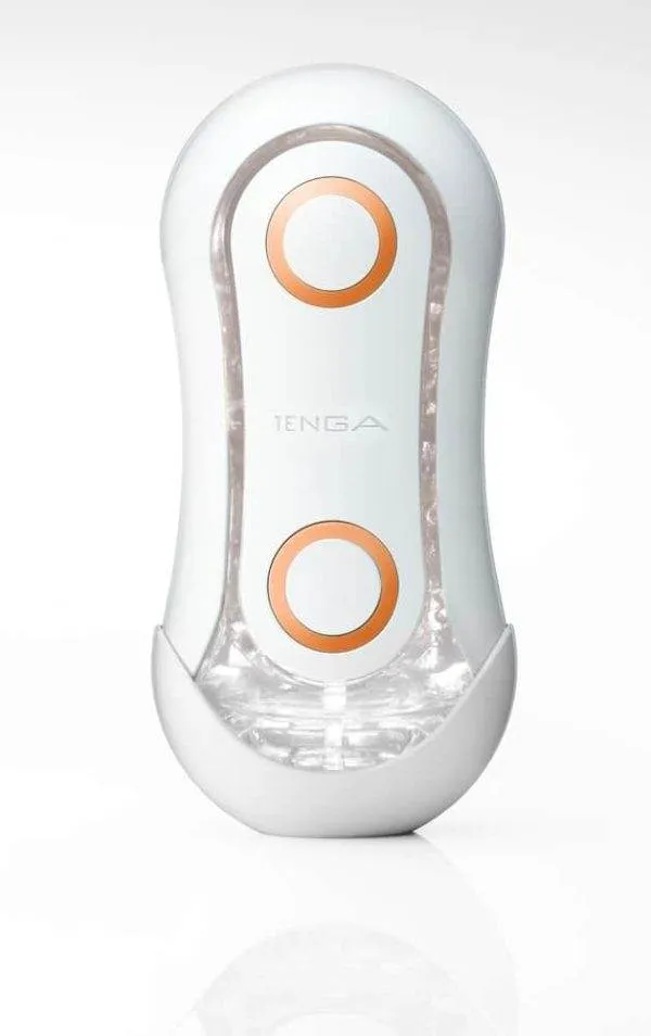 TENGA Flip Orb - Blowjob-Simulation & 2-Punkte-Stimulation Weiß/Transparent/Orange