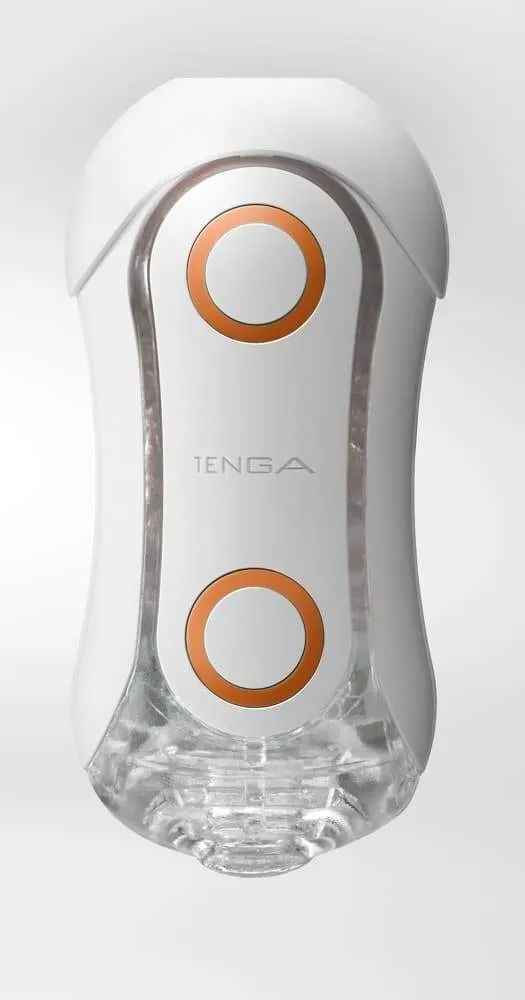 TENGA Flip Orb - Blowjob-Simulation & 2-Punkte-Stimulation Weiß/Transparent/Orange