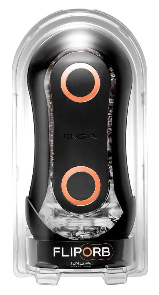 TENGA Flip Orb - Intensiver Masturbator mit Vakuum Schwarz/Orange/Transparent