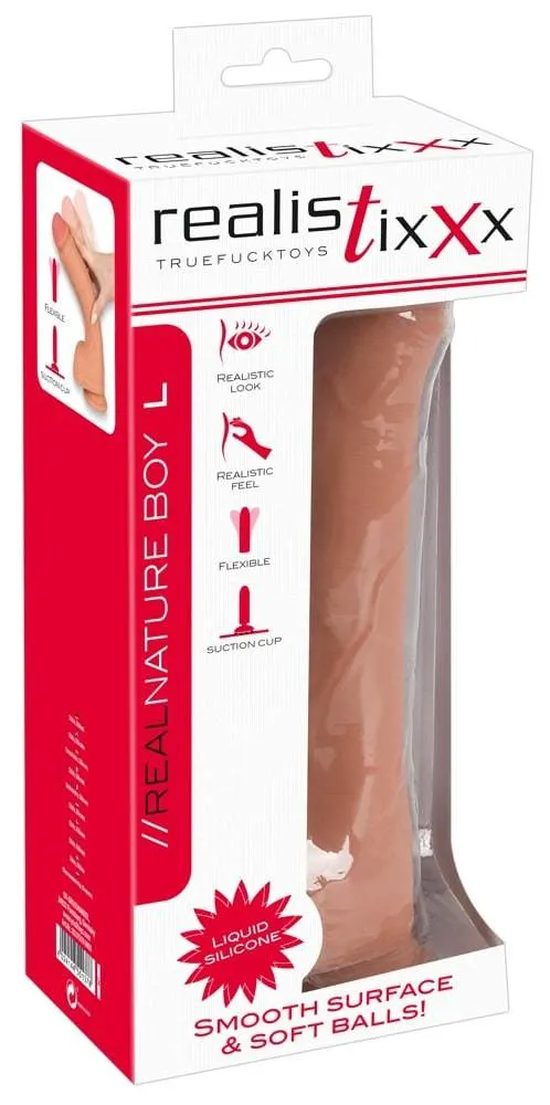 Rebellischer Naturdildo Real Nature Boy L - Praller Eichel & Saugfuß
