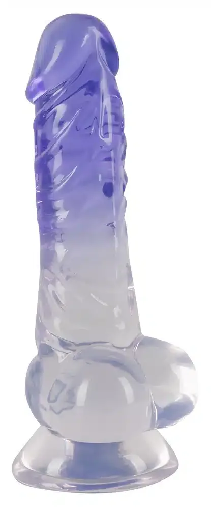 Crystal Naturdildo mit Saugfuß - Für intensive Stimulation Transparent/Lila