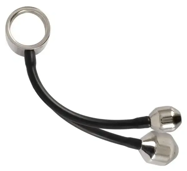 You2Toys Metall-Penisring mit Plug-Gewichten Silber/Schwarz You2Toys Metall-Penisring mit Plug-Gewichten Silber/Schwarz