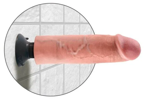 King Cock Naturvibrator - Flexibler Multispeed-Vibrator Hautfarben hell/Schwarz King Cock Naturvibrator - Flexibler Multispeed-Vibrator Hautfarben hell/Schwarz