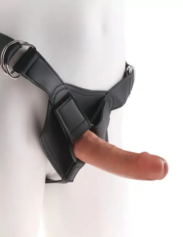 King Cock Strap-On: Verstellbarer Harness mit herausnehmbarem Dildo Tan