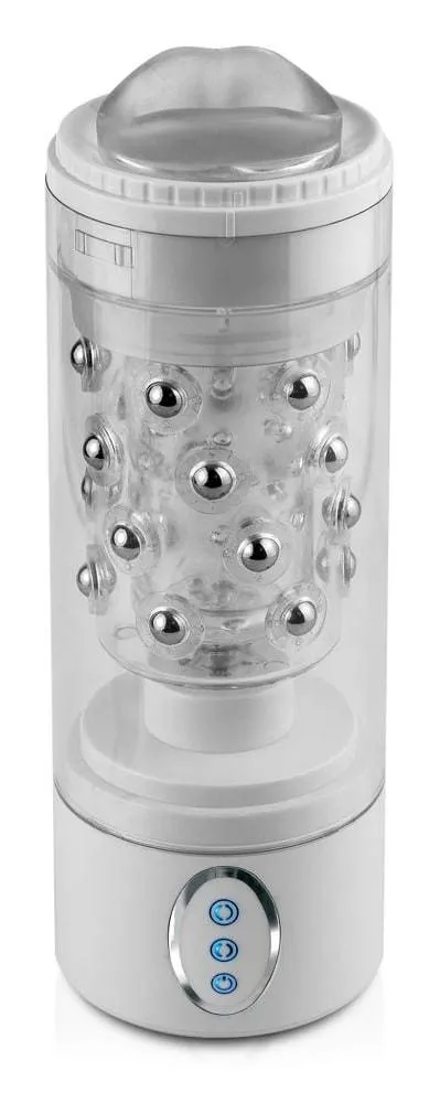 Pipedream Extreme Toyz - Roto-Bator Mund, Masturbator mit Rotation Transparent/Weiß