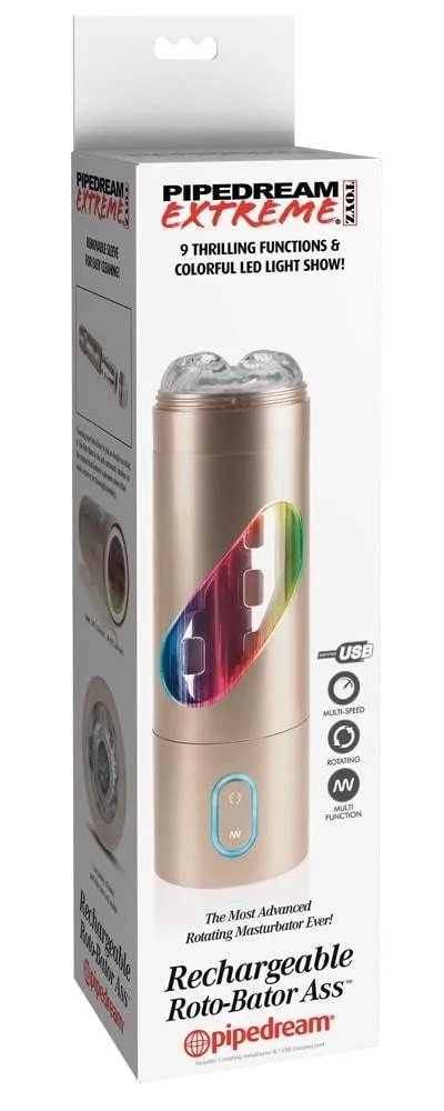 05427760000_verp Pipedream Extreme Toyz - Roto-Bator Anus Massager Transparent/Gold