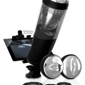 PDX Elite Deluxe Mega-Bator - Masturbator mit verstellbarem Saugfuß, 10 Rotations- und Stoßmodi, 5 Geschwindigkeiten, 3 Öffnungen, Reiznoppen Schwarz/Transparent PDX Elite Deluxe Mega-Bator - Masturbator mit verstellbarem Saugfuß, 10 Rotations- und Stoßmodi, 5 Geschwindigkeiten, 3 Öffnungen, Reiznoppen Schwarz/Transparent – Bild 5