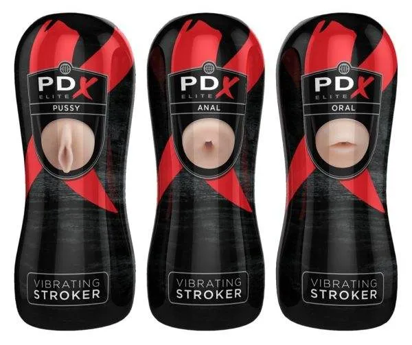 PDX Elite Vibrating Stroker - 12 Vibro-Masturbatoren im Display Hautfarben hell/Schwarz PDX Elite Vibrating Stroker - 12 Vibro-Masturbatoren im Display Hautfarben hell/Schwarz