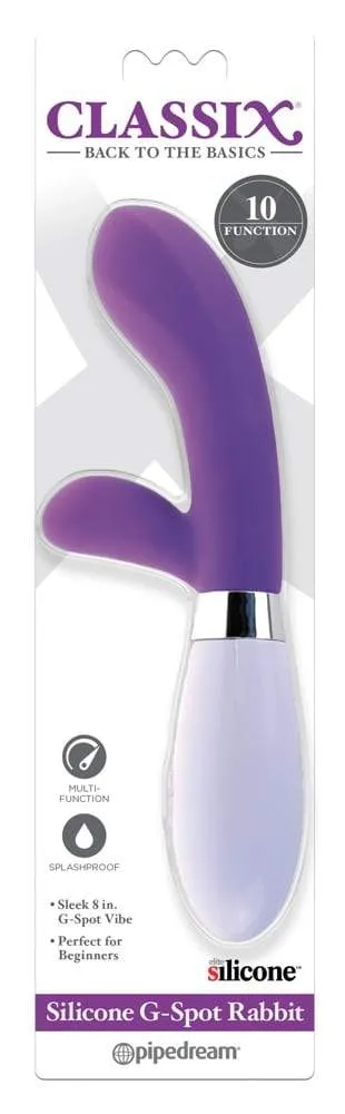 05431100000_verp Classix G-Spot Rabbit - Rabbitvibrator mit 10 Vibrationsmodi Lila/Weiß/Silber