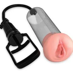 Pump Worx - Transparente Penispumpe mit Vagina-Öffnung Transparent/Schwarz/Hautfarben hell Pump Worx - Transparente Penispumpe mit Vagina-Öffnung Transparent/Schwarz/Hautfarben hell – Bild 3
