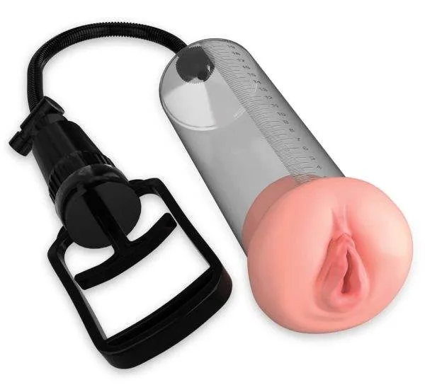 Pump Worx - Transparente Penispumpe mit Vagina-Öffnung Transparent/Schwarz/Hautfarben hell Pump Worx - Transparente Penispumpe mit Vagina-Öffnung Transparent/Schwarz/Hautfarben hell